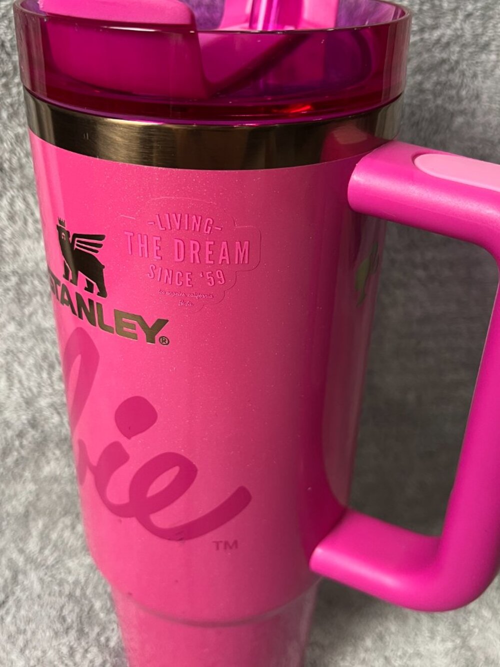 Stanley Barbie Icon Quencher 30 oz Pink Tumbler w/ Handle, Lid & Straw - Picture 3 of 12